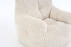 010-Soft Fluffy Corduroy Fabric Bean Bag Chair Filled With Memory Sponge,Beige - Grand Goldman Shop