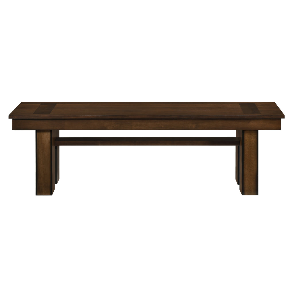 Transitional Walnut Finish Wooden Bench 1pc Casual Contemporary Dining Furniture - Grand Goldman Shop