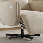Power Swivel Recliner Chair, Electric Reclining with USB & Type-C Charging, 360° Swivel Velvet Upholstered Accent Chair, for 