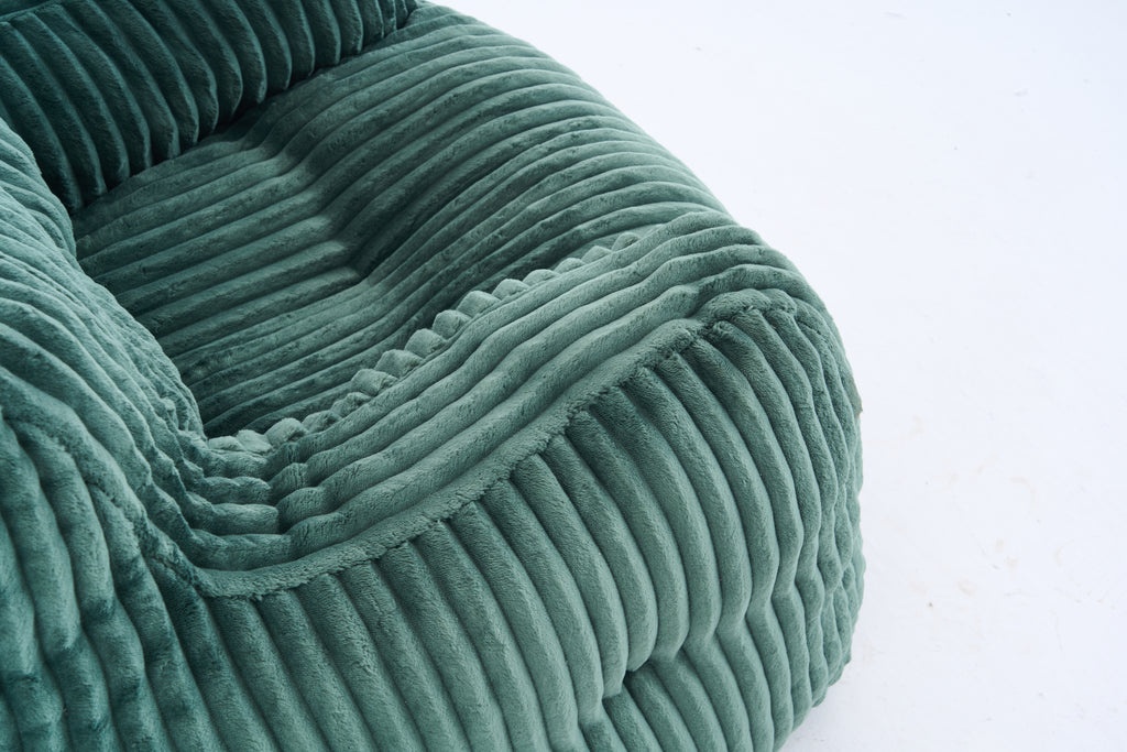 010-Soft Fluffy Corduroy Fabric Bean Bag Chair Filled With Memory Sponge,Green - Grand Goldman Shop