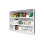 Chinle Wall Cabinet in Melamine with Open Storage, White - Grand Goldman Shop
