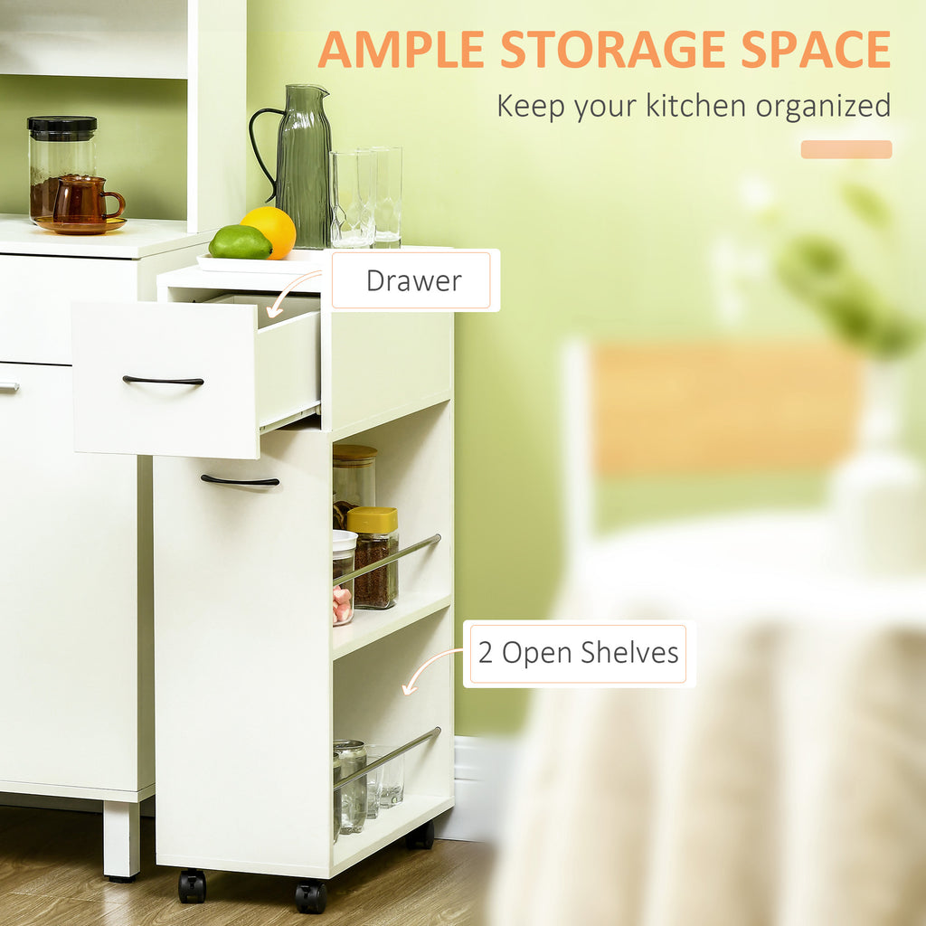 HOMCOM 3- tier Slim Storage Cart, Rolling Narrow Kitchen Cart on Wheels for Small Place, Slide Out Side Utility Cart for Bathroom, Laundry - Grand Goldman Shop