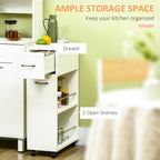 HOMCOM 3- tier Slim Storage Cart, Rolling Narrow Kitchen Cart on Wheels for Small Place, Slide Out Side Utility Cart for Bathroom, Laundry - Grand Goldman Shop