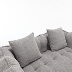 Cozy Beanbag Chair with High Resilience Foam Core for Two - Grey Chenille, 66x35x25 inches - Grand Goldman Shop