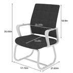 Minimalist Modern Office Chair with Metal Frame, Soft Mesh Backrest, Comfortable Polyurethane Cushion, White+Black, Suitable 