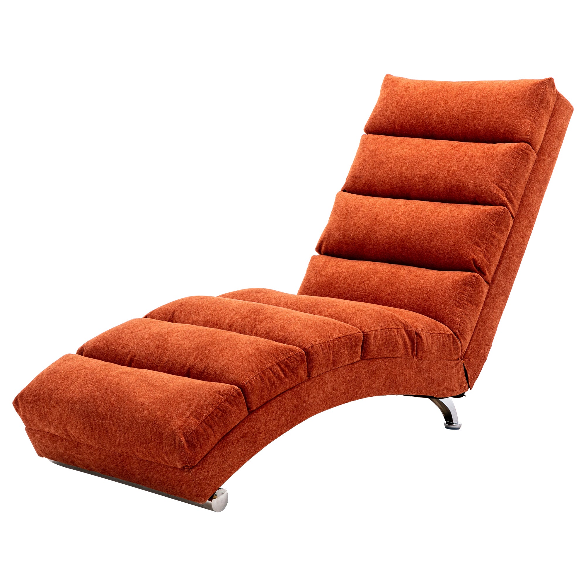 Ergonomic Linen Massage Chaise Lounge with Remote Control, Orange, 5 Modes - Grand Goldman Shop