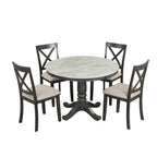 Orisfur. 5 Pieces Dining Table and Chairs Set for 4 Persons, Kitchen Room Solid Wood Table with 4 Chairs - Grand Goldman Shop