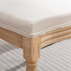 A&A Furniture,French Style Solid Wood Frame Antique Painting Linen Fabric Back Dining Chair,Set of 2,Beige,SW1845BG - Grand Goldman Shop