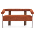 Round armrest loveseat(Dark orange+Brown) - Grand Goldman Shop
