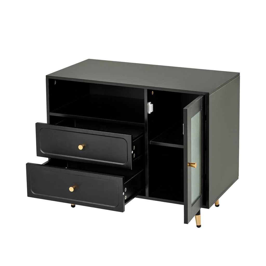 Modern Makeup Vanity Desk with Mirror and Lights, Retractable Design, Black Engineered Wood, 58.50 x 15.80 x 52.30 inches - Grand Goldman Shop