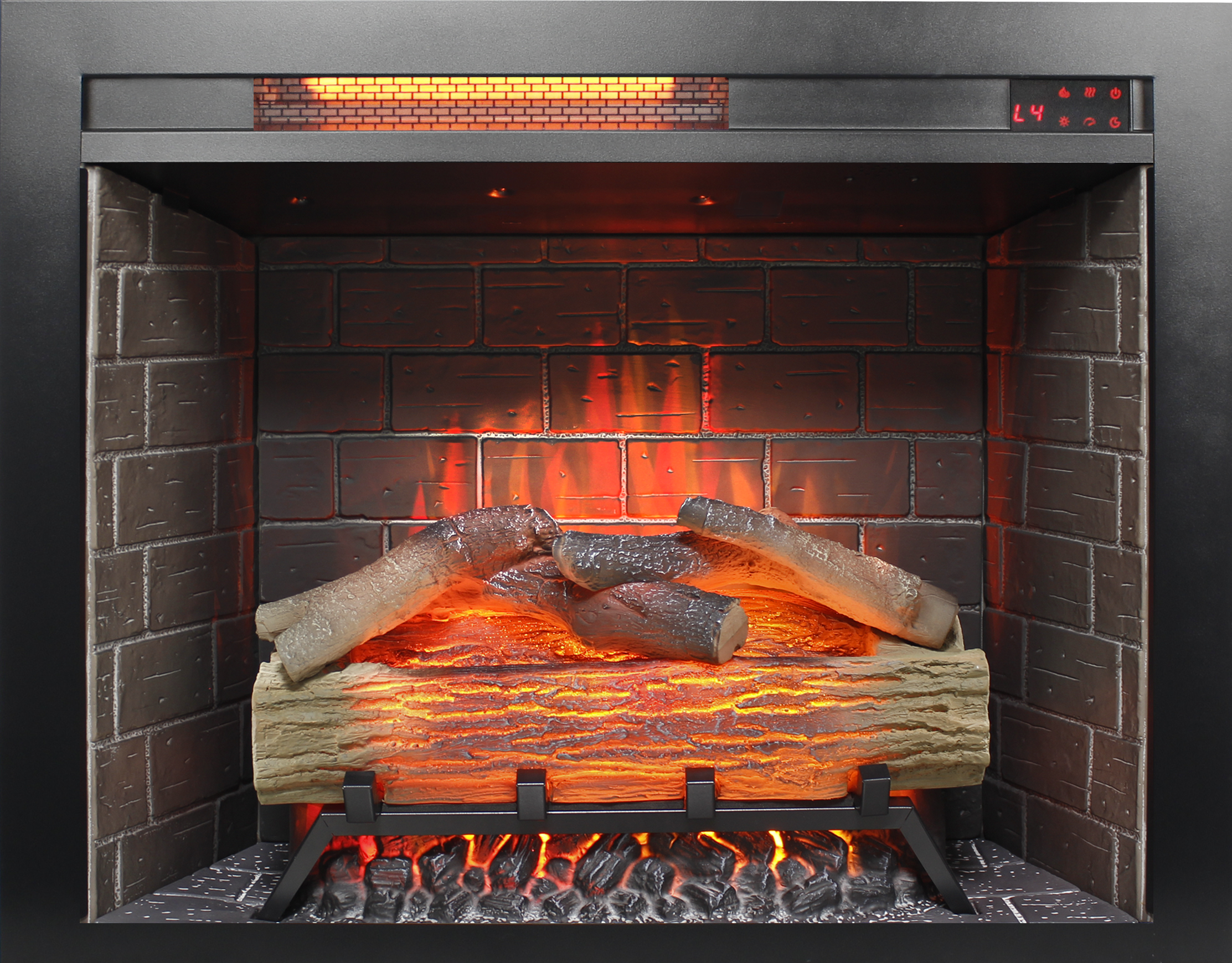 28 inch Infrared Electric Fireplace Insert, Touch Panel Home Decor Heater, Smokeless Firebox With fixed Trim Kit.With Crackling Sound - Grand Goldman Shop