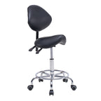 Saddle Stool Chair with Backrest Swivel Hydraulic Ergonomic Tilt Seat Chair with Wheels Footrest for Medical Hospital Clinic 