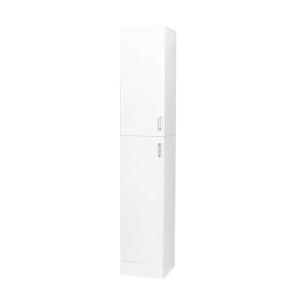 Elegant White Freestanding Cabinet with Inadjustable Shelves and Two Doors for Kitchen and Dining Room - Grand Goldman Shop