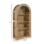 78.74' Tall Arched Bookcase,  Mid Century Modern 4-Tier Arched Storage Bookcase with Open Display Storage Shelf for Dining Room, Living Room,Bedroom (Natural) - Grand Goldman Shop