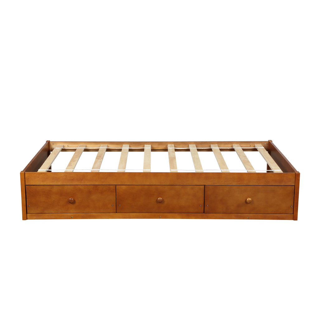 Orisfur. Twin Size Platform Storage Bed with 3 Drawers - Grand Goldman Shop