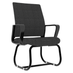 Minimalist Modern Office Chair with Metal Frame, Soft Cushion, Mesh Backrest, Black, for Home & Office Use | Premium Home Dec