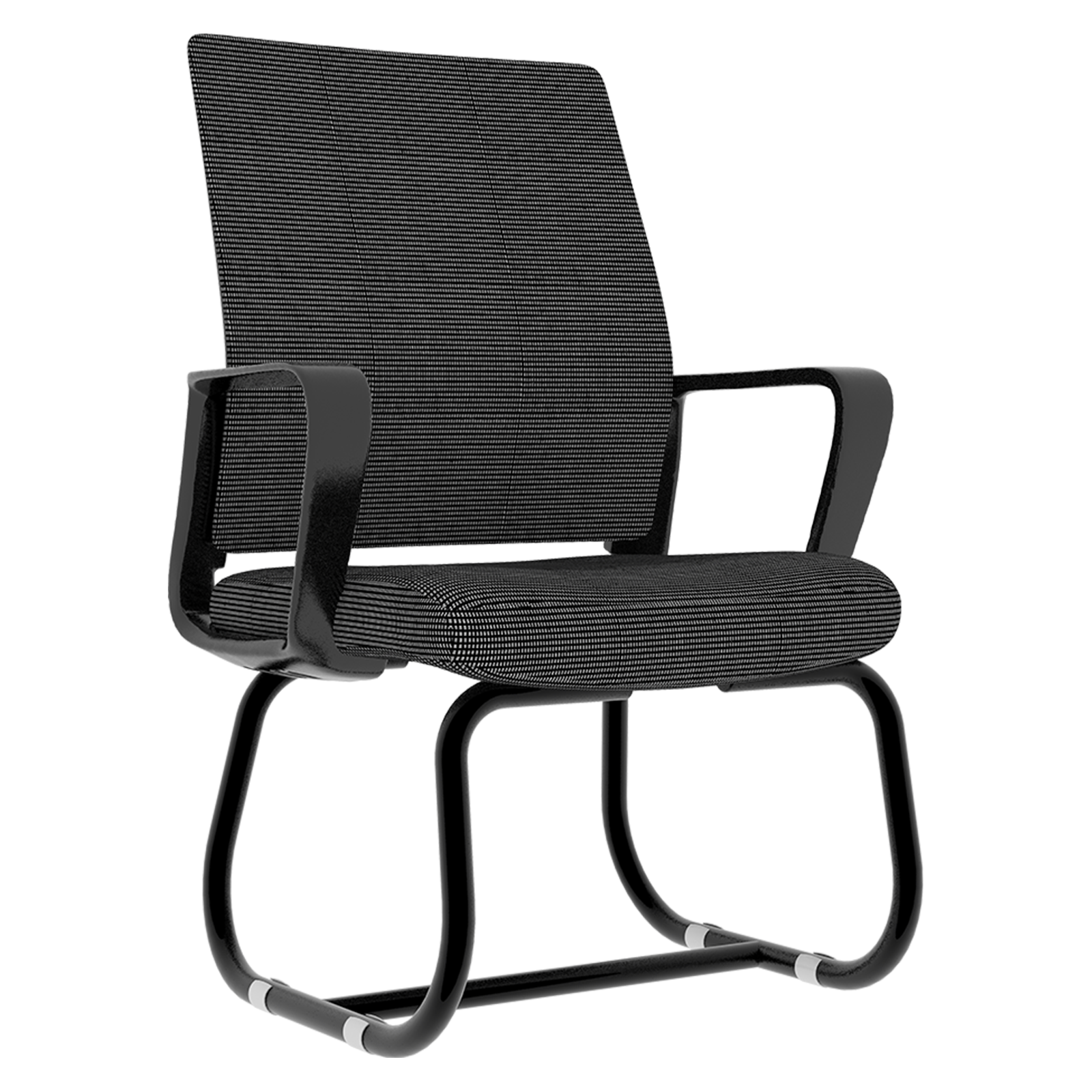 Minimalist Modern Office Chair with Metal Frame, Soft Cushion, Mesh Backrest, Black, for Home & Office Use | Premium Home Dec