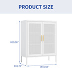 NO LOCK, Metal Storage Cabinet with 2 Doors and 2 Adjustable Shelves, Steel Storage Cabinet, Metal File Cabinet for Home Offi