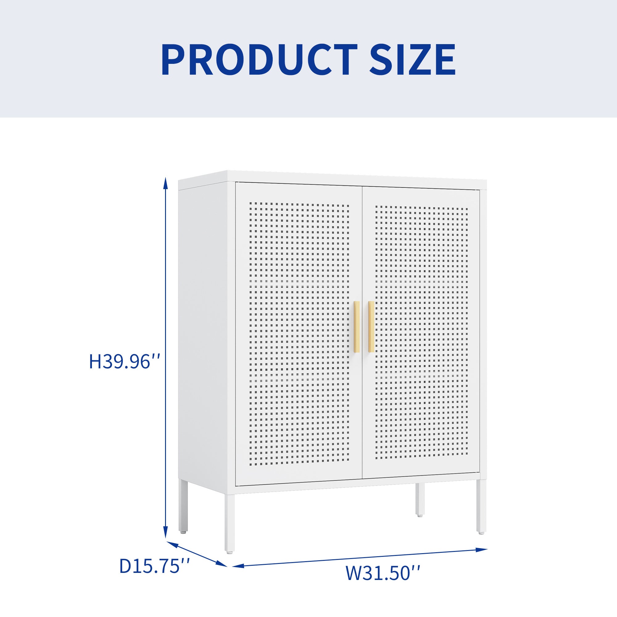 NO LOCK, Metal Storage Cabinet with 2 Doors and 2 Adjustable Shelves, Steel Storage Cabinet, Metal File Cabinet for Home Offi