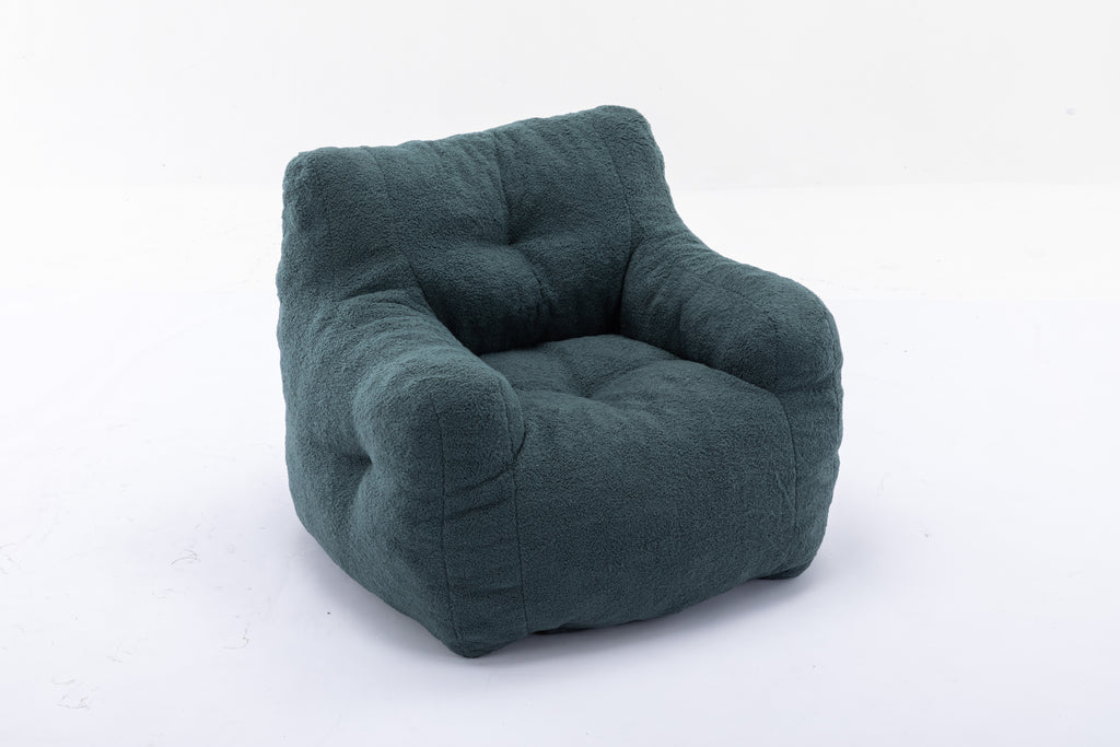010-Soft Teddy Fabric Tufted Foam Bean Bag Chair With Teddy Fabric Green - Grand Goldman Shop