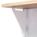 K&K 56.5'' Kitchen Island with Drop Leaf, Power Outlet, Embossed Vertical Stripe Rolling Kitchen Cart on Wheels with 4 Doors , 5 Deep Drawers and Adjustable Shelves, for Kitchen, Dining Room, White - Grand Goldman Shop