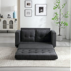 3 Fold Sofa,Convertible Futon Couch sleeper sofabed,Space saving loveseat,Pull Out Couch Bed for Living Room,Dark Gray & Light Gray & Beige,Velvet linen fabric - Grand Goldman Shop