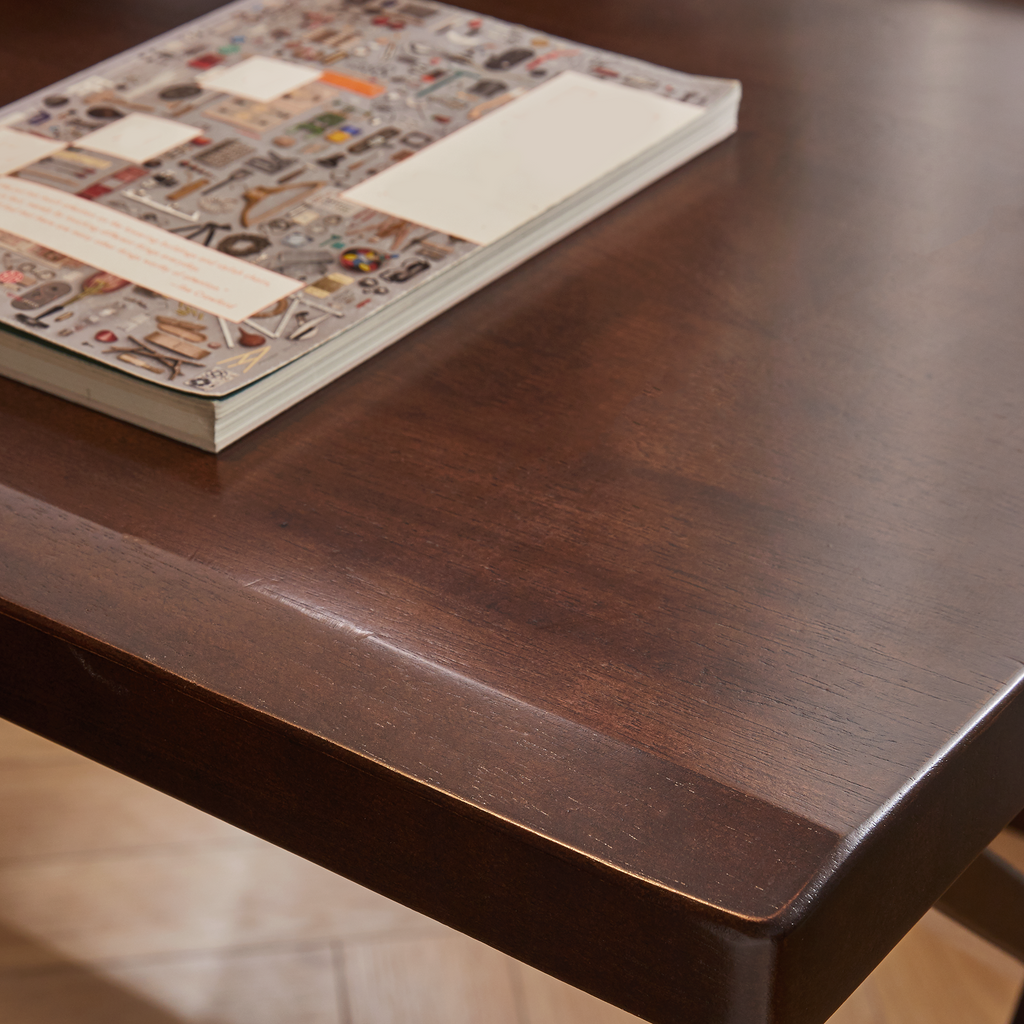 Solid Wood 55.1-Inch Extra Long Desk,Thickened Desk,Two Person Double Desk for Home Office, Wooden Long Computer Desk,Writing