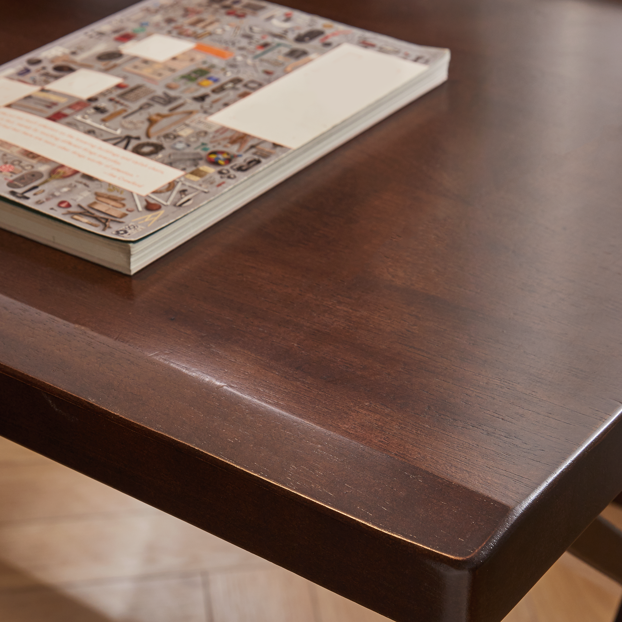 Solid Wood 55.1-Inch Extra Long Desk,Thickened Desk,Two Person Double Desk for Home Office, Wooden Long Computer Desk,Writing