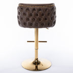 A&A Furniture,Swivel Barstools Adjusatble Seat Height, Modern PU Upholstered Bar Stools with  the whole Back Tufted, for Home Pub and Kitchen Island（Brown, Set of 2） - Grand Goldman Shop