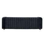 Contemporary Velvet Sofa Couch 84.25''W for Living Room, Black - Grand Goldman Shop