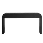 TREXM Unique Retro Silhouette Console Table with Open Style, Two Top Drawers for Entrance, Dinning Room, Living Room (Antique Black) - Grand Goldman Shop