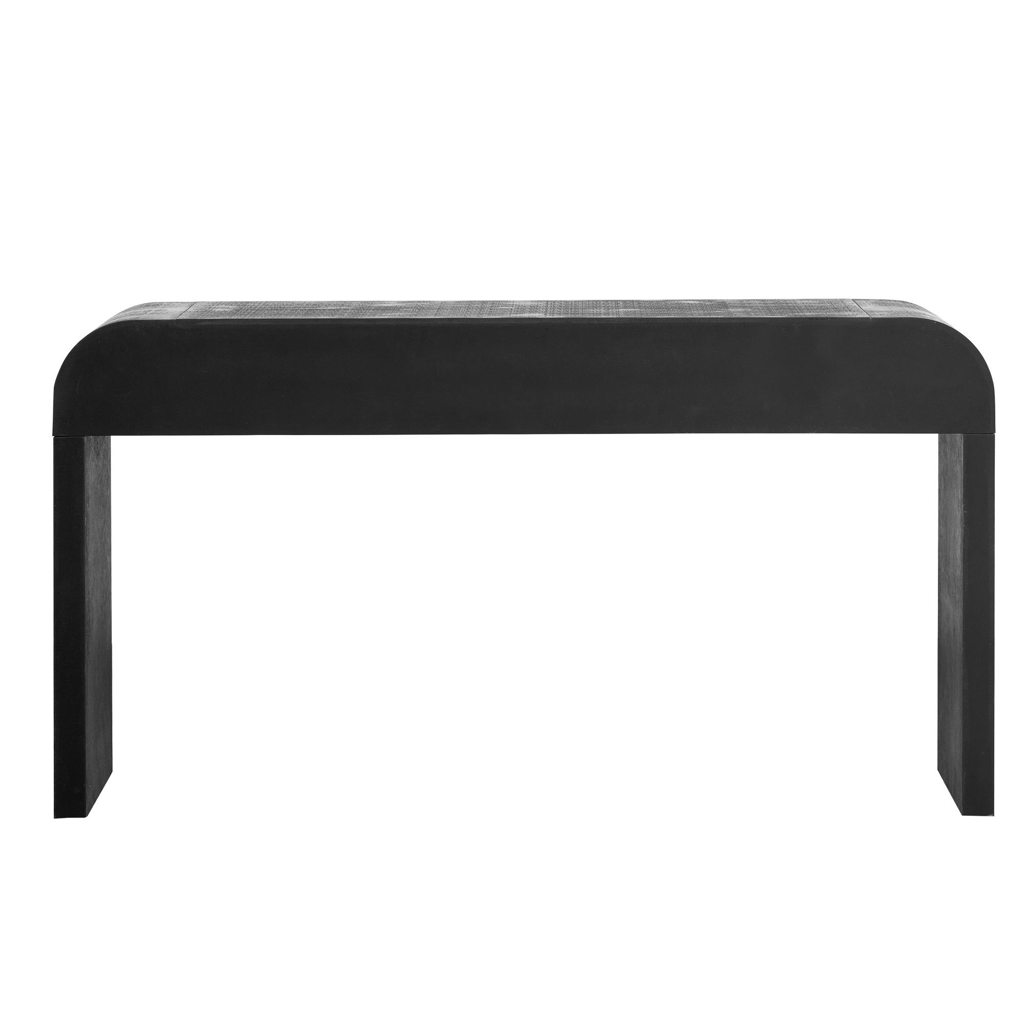 TREXM Unique Retro Silhouette Console Table with Open Style, Two Top Drawers for Entrance, Dinning Room, Living Room (Antique Black) - Grand Goldman Shop