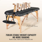 Professional Wide Massage Table 30' W, Heavy Duty Folding Massage Table,  8-Level Height Adjustable Facial Salon Tattoo Bed, 