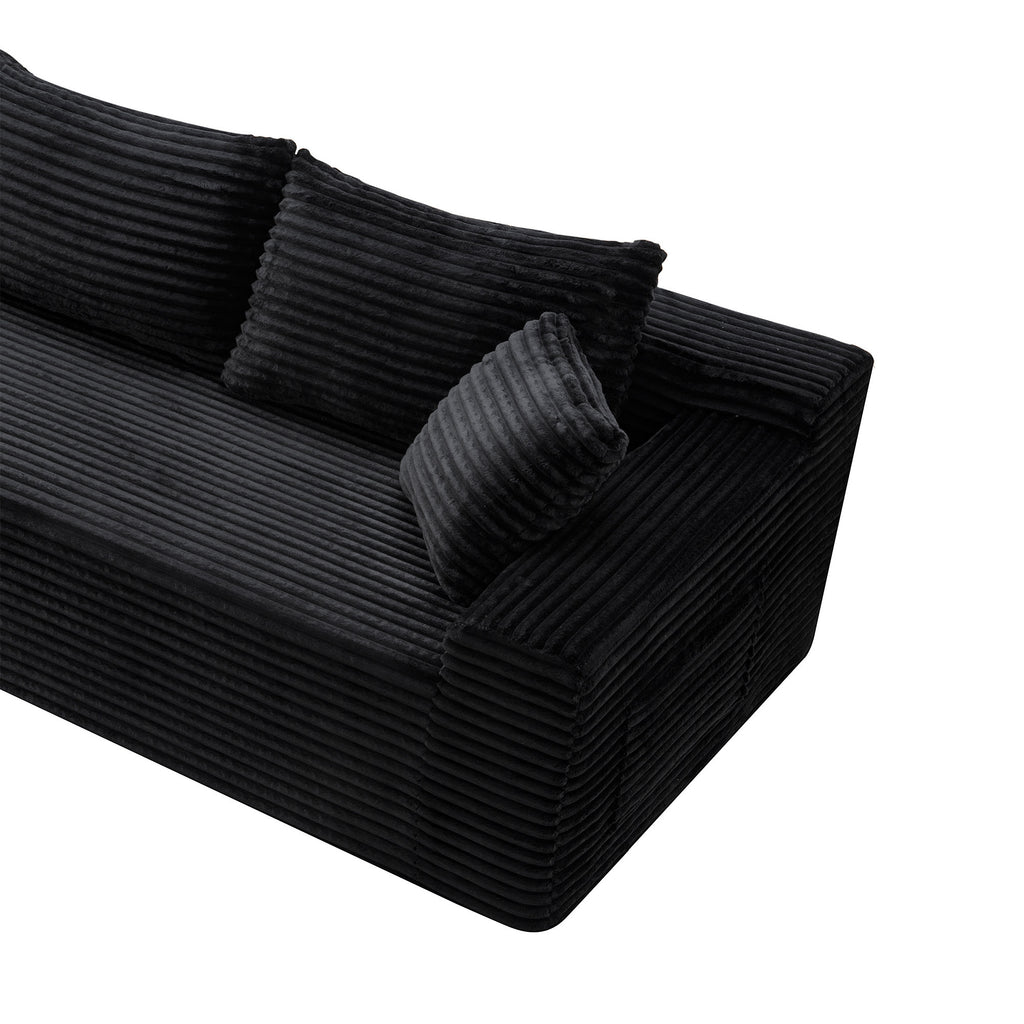 106.3' Cloud Modular Sectional Sofa Couch with L-Shape Chaise, Modern Minimalist Upholstered Couches for Living Room Bedroom, Deep Seat Corner Couch, No Assembly Required - Grand Goldman Shop