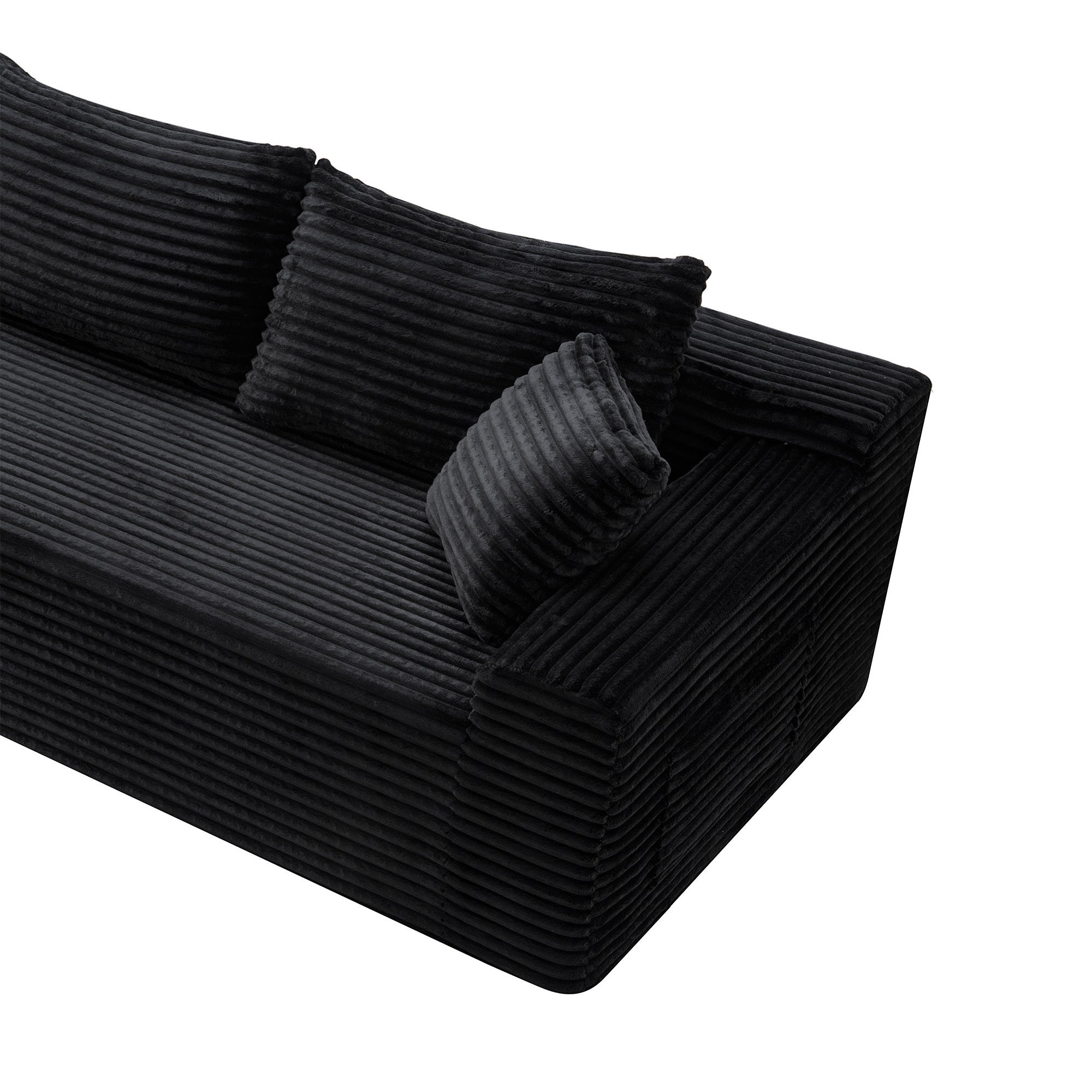106.3' Cloud Modular Sectional Sofa Couch with L-Shape Chaise, Modern Minimalist Upholstered Couches for Living Room Bedroom, Deep Seat Corner Couch, No Assembly Required - Grand Goldman Shop