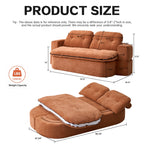 Modern Floor Sofa with 2 Pillows,Convertible Corduroy Fabric Foam-Filled Sleeper Sofa Bed, no assembly required,Convertible Sofa Cushion Unfolds into Quilt,Folding Mattress for Living Room,Playroom - Grand Goldman Shop