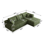 95' Cloud Sectional Sofa,Modern Minimalist Upholstered Couches, Comfort U Shaped Sofa for Living Room,Deep Seat Corner Couch,No Assembly Required,Green( (Plush Corduroy Fabric) - Grand Goldman Shop