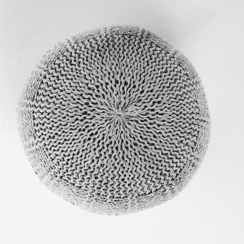 Yuny Knitted Cotton 20 x 20 Round Pouf - Grand Goldman Shop