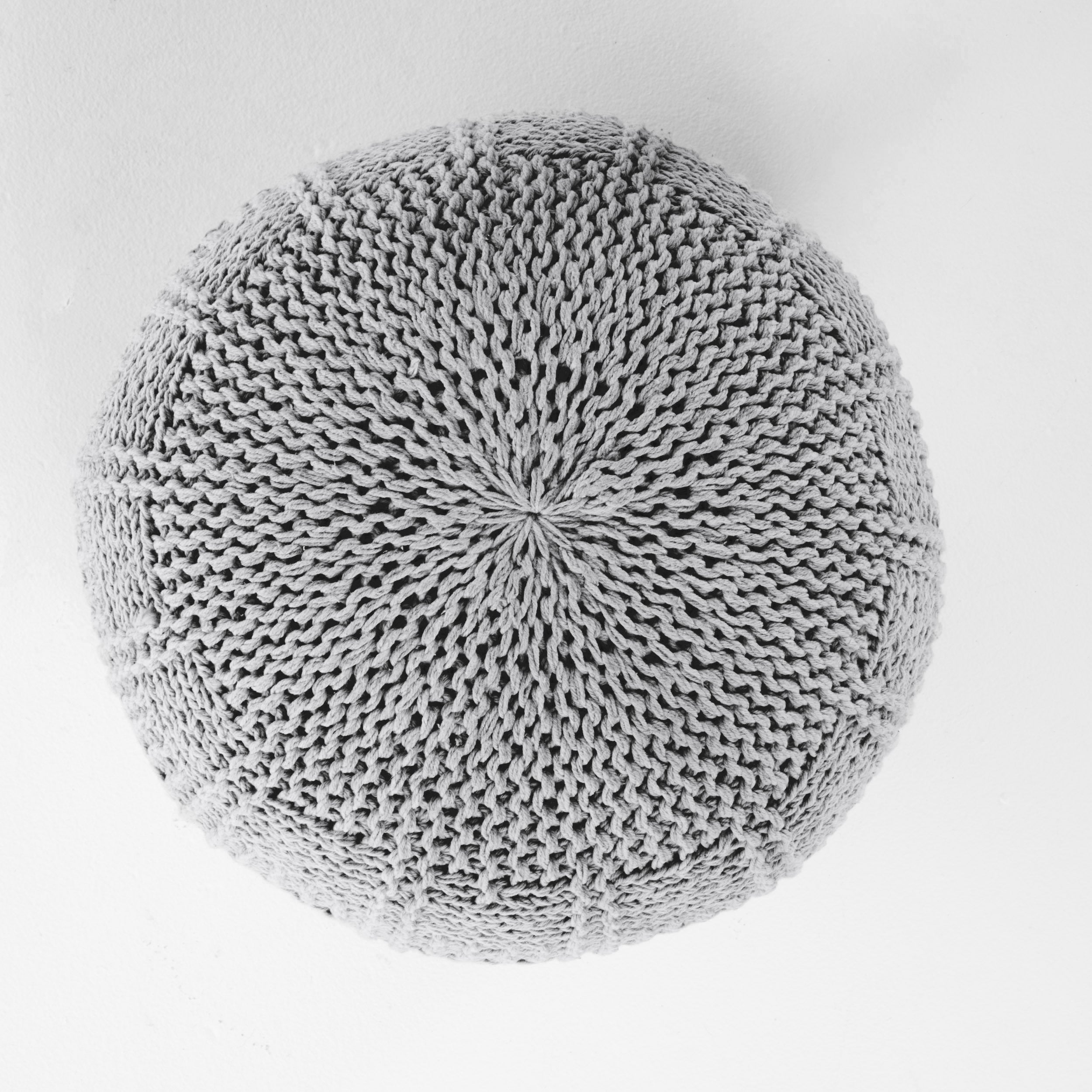 Yuny Knitted Cotton 20 x 20 Round Pouf - Grand Goldman Shop