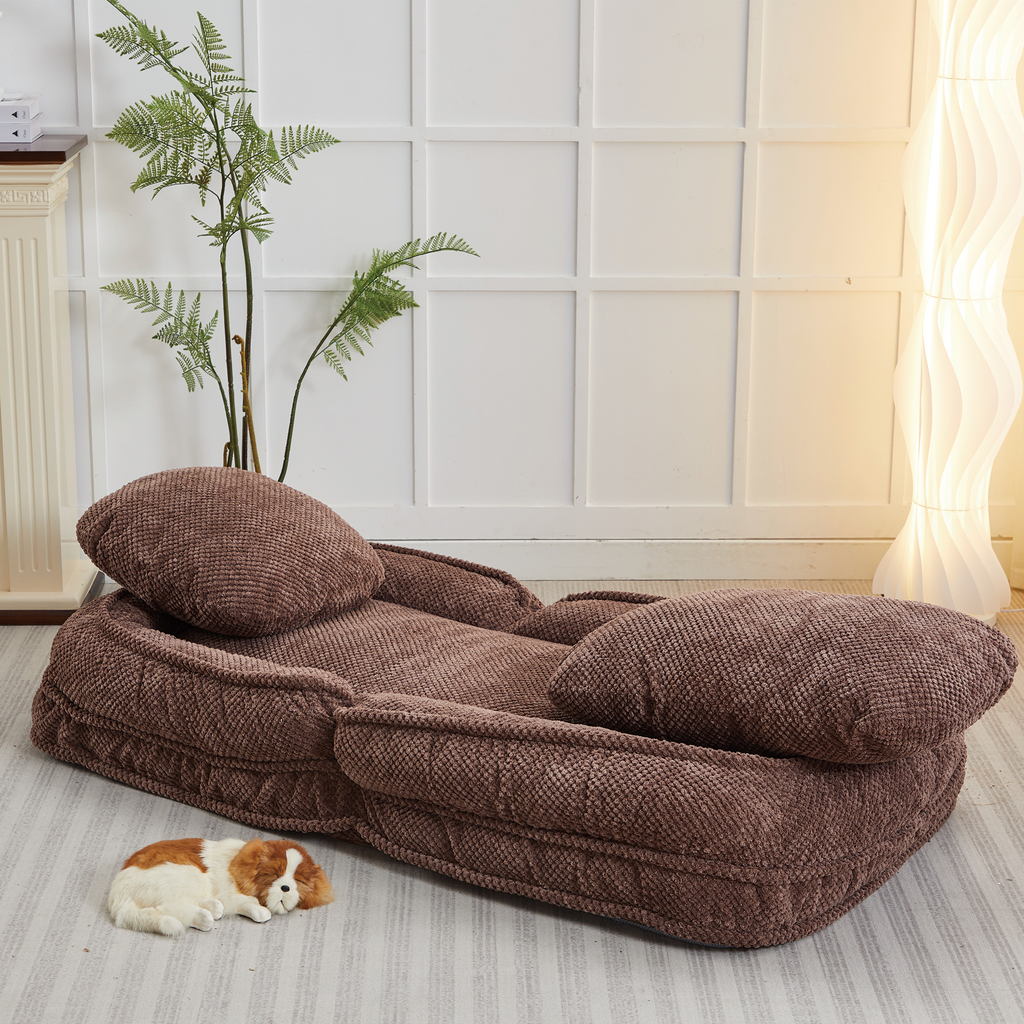 [VIDEO provided] Human Dog Bed ,Lazy Sofa Couch ,5 Adjustable Position,sit,sleep,fold,suit to put in bedroom, living room ,Space Saving Design,Brown - Grand Goldman Shop