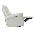 270° Power Swivel Rocker Recliner Chair for Adults, Swivel Rocking Recliner Chair,Electric Small Recliners for Small Spaces, Single Sofa Recliner for Living Room, Bedroom,RV (Fabric Gray+270°Swivel) - Grand Goldman Shop