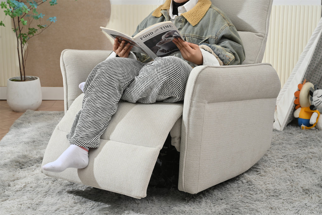 270° Power Swivel Rocker Recliner Chair for Adults, Swivel Rocking Recliner Chair,Electric Small Recliners for Small Spaces, Single Sofa Recliner for Living Room, Bedroom,RV (Fabric Gray+270°Swivel) - Grand Goldman Shop