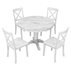 Orisfur. 5 Pieces Dining Table and Chairs Set for 4 Persons, Kitchen Room Solid Wood Table with 4 Chairs - Grand Goldman Shop