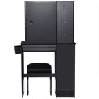 29.2' Small Size Drawer Desktop Vanity Table + Cushioned Stool, 2 AC+2 USB Power Station, Hair dryer bracket, Extra Large Touch Control Sliding LED Mirror, 3-color Switching, EPA, GCC, UL Certificate - Grand Goldman Shop