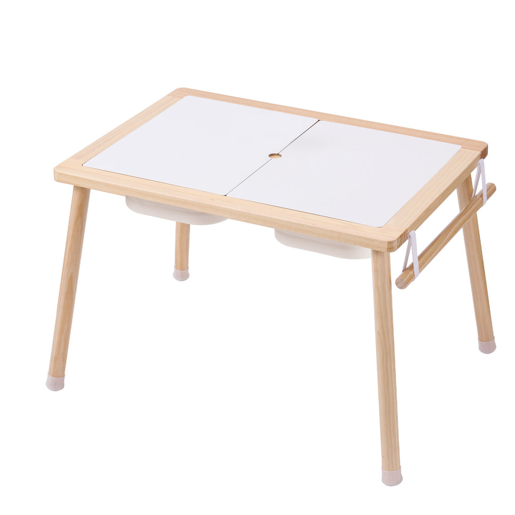 Sensory Table for Toddlers, Kids Activity Table with 3 Foldable Storage Bins & Paper Roll Holder, Indoor/Outdoor Play Sand an