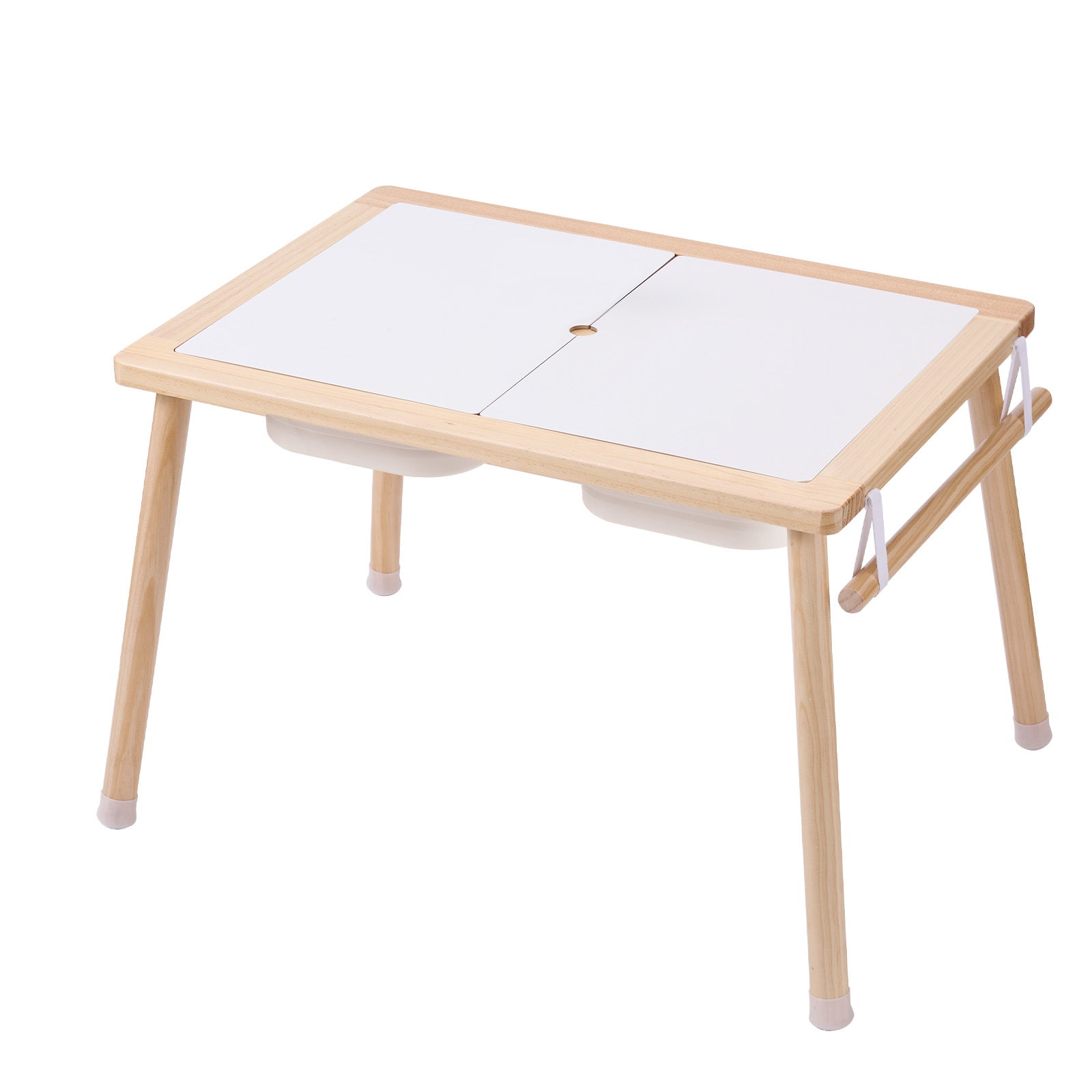 Sensory Table for Toddlers, Kids Activity Table with 3 Foldable Storage Bins & Paper Roll Holder, Indoor/Outdoor Play Sand an