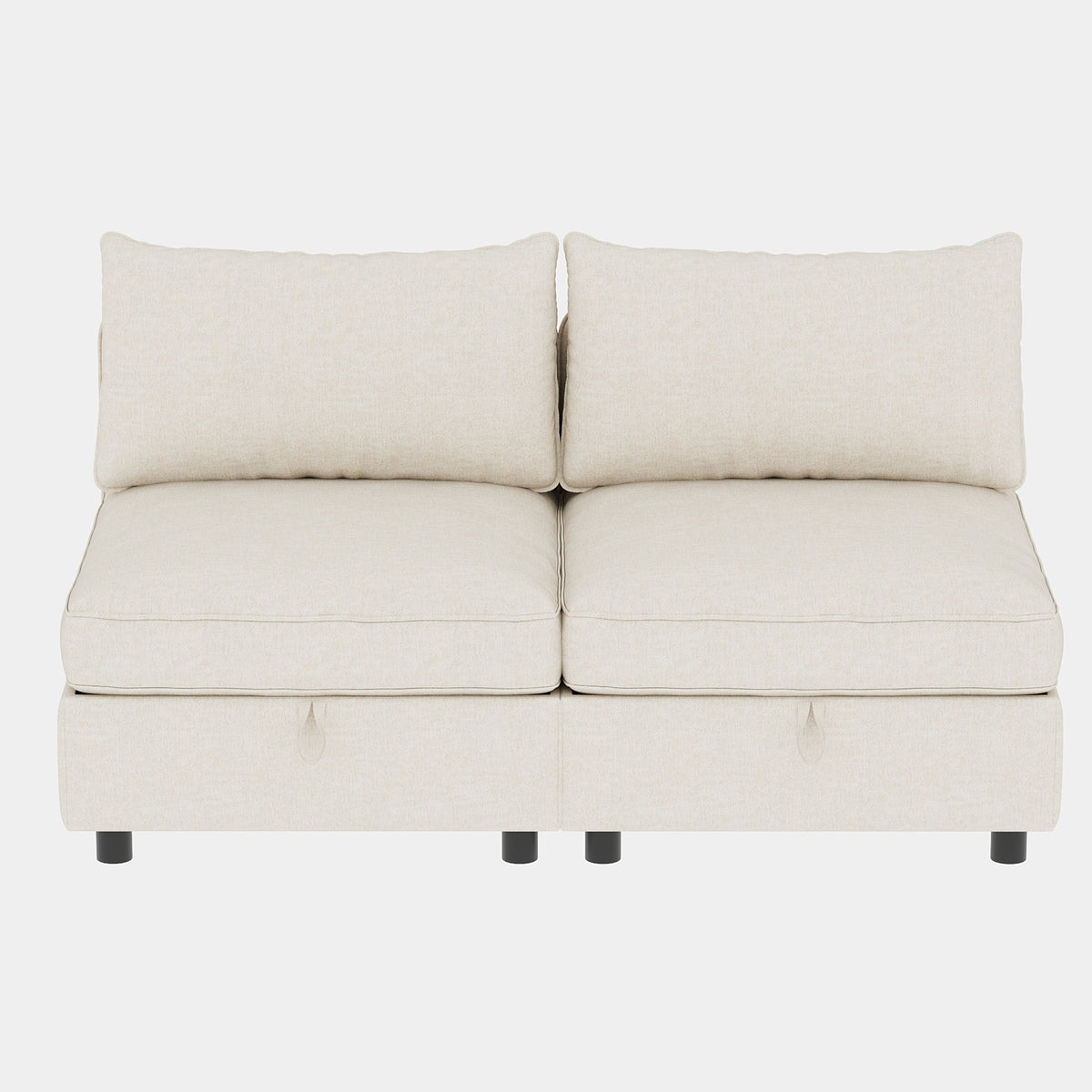 Armless Seat for Modular Sectional Sofa, Convertible Sofa Seat With Storage, Sleeper Sectional Sofa Set, Fabric Flexible Modular Combinations for Living Room(2PCS) - Grand Goldman Shop