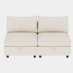 Armless Seat for Modular Sectional Sofa, Convertible Sofa Seat With Storage, Sleeper Sectional Sofa Set, Fabric Flexible Modular Combinations for Living Room(2PCS) - Grand Goldman Shop