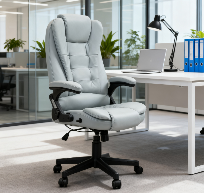 Microfiber Massage Desk Chair,Vibrating Massage Office Chair with Heat with Reclining Backrest | Premium Home Decor - Grand G
