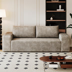 71' 3Setaser Sofa,Corduroy Fabric,Deep Seat Couches,Comfy Loveseat Sofa,No Assembly,1pcs for Living room, Bedroom,Conference room ,Apartment,Camel - Grand Goldman Shop